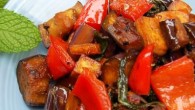 Stir Fried Thai Basil with Tofu and Eggplant Thai people migrated south from China approximately 4,000 years ago. Because of that, Thai cuisine is influenced by Chinese methods like stir frying. Indian and Middle Eastern flavors have also...