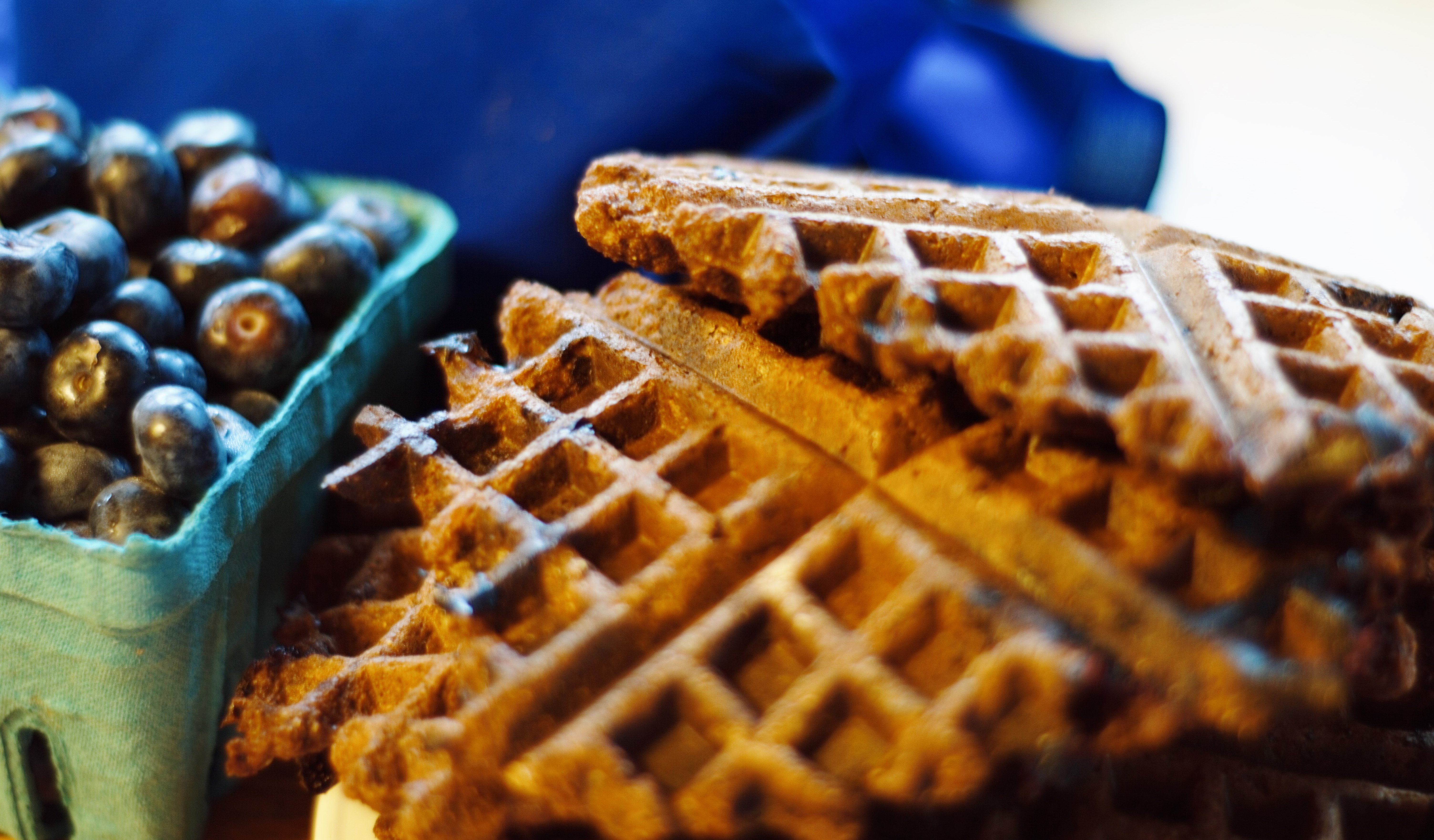 blueberry chocolate waffles vegan
