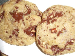 peruvian chocolate candy bar cookies with sea salt