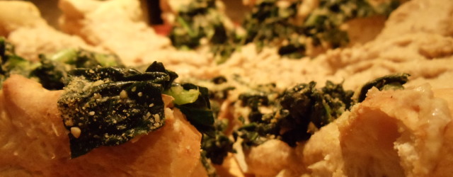 Pizza Crust With White Bean Puree And Parmesan Kale