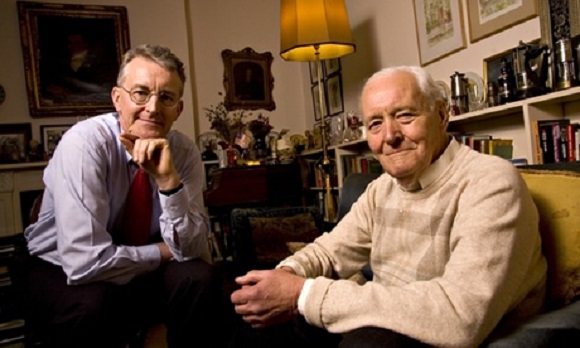 Tony Benn with his son, Hilary, in 2007. Photograph: Antonio Olmos