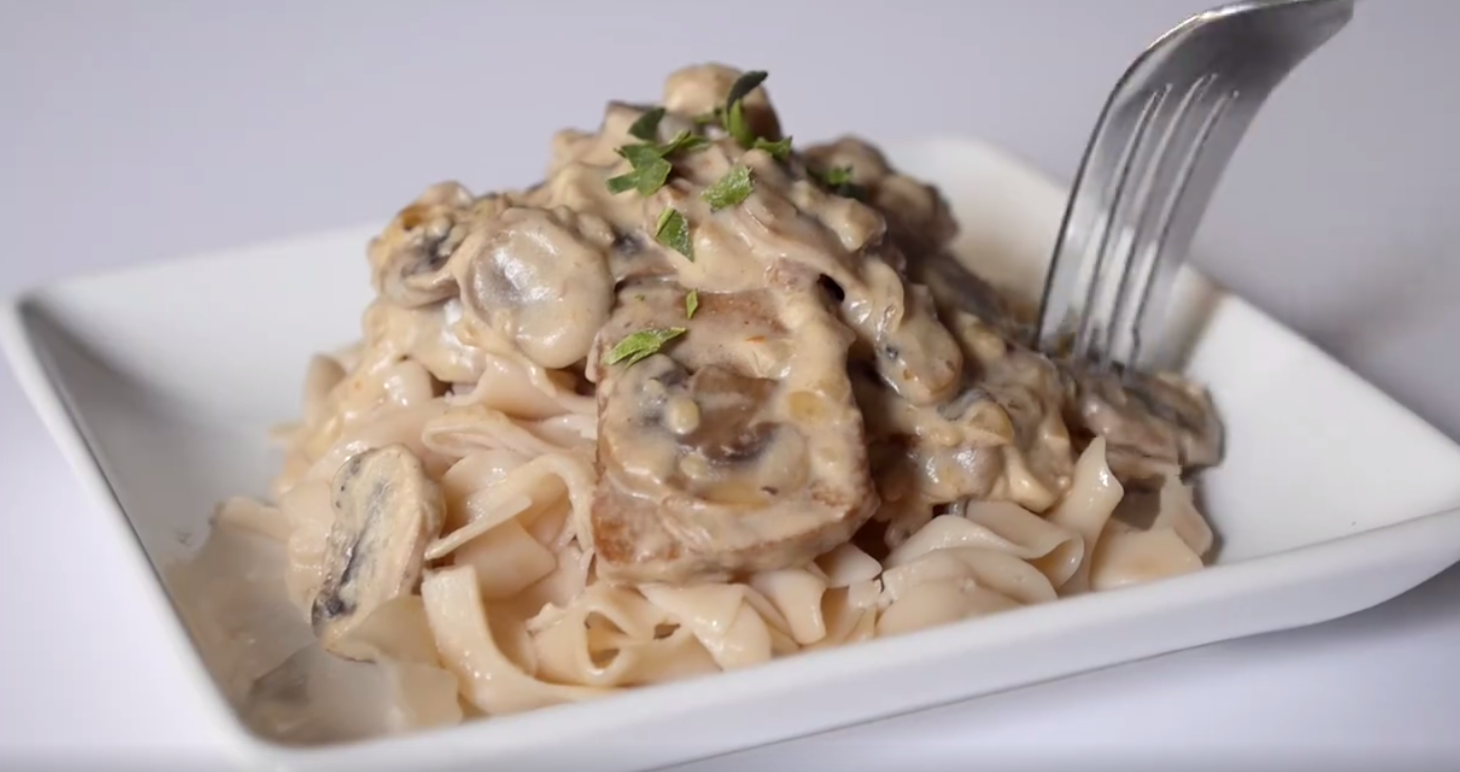 Easy Vegan Beef Stroganoff