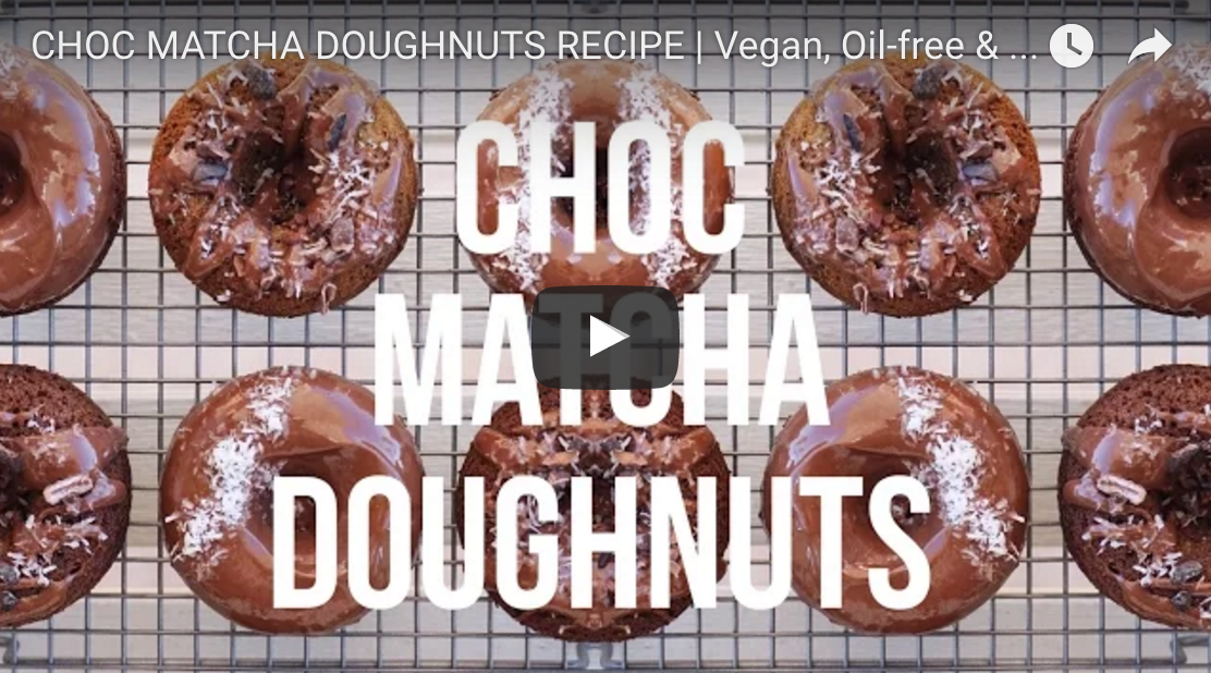 Chocolate Matcha Vegan Donuts