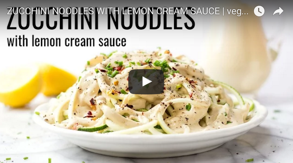 Zucchini Noodles With Lemon Cream Sauce