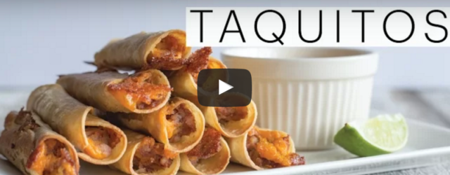 Baked Taquitos With Creamy Salsa And Guacamole