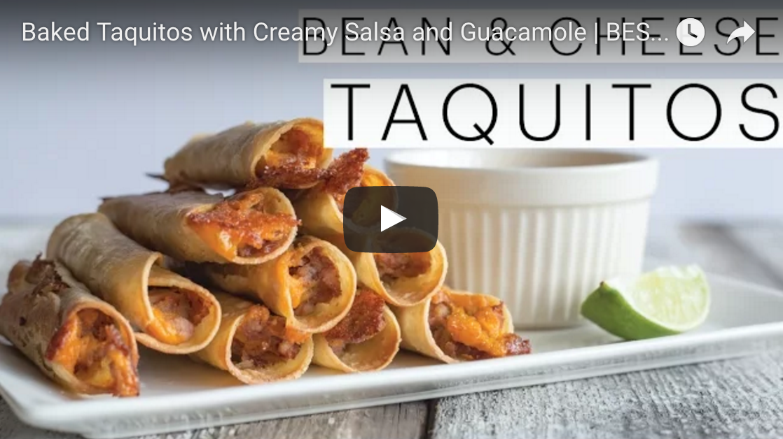 Baked Taquitos With Creamy Salsa And Guacamole