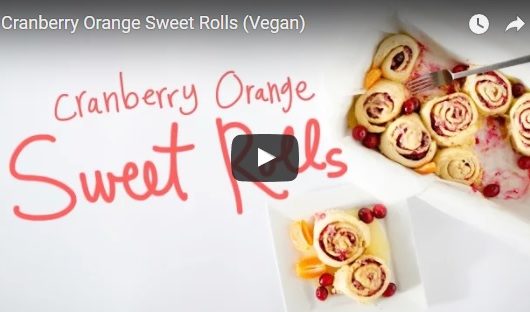 vegan cranberry orange sweet rolls