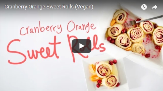 vegan cranberry orange sweet rolls