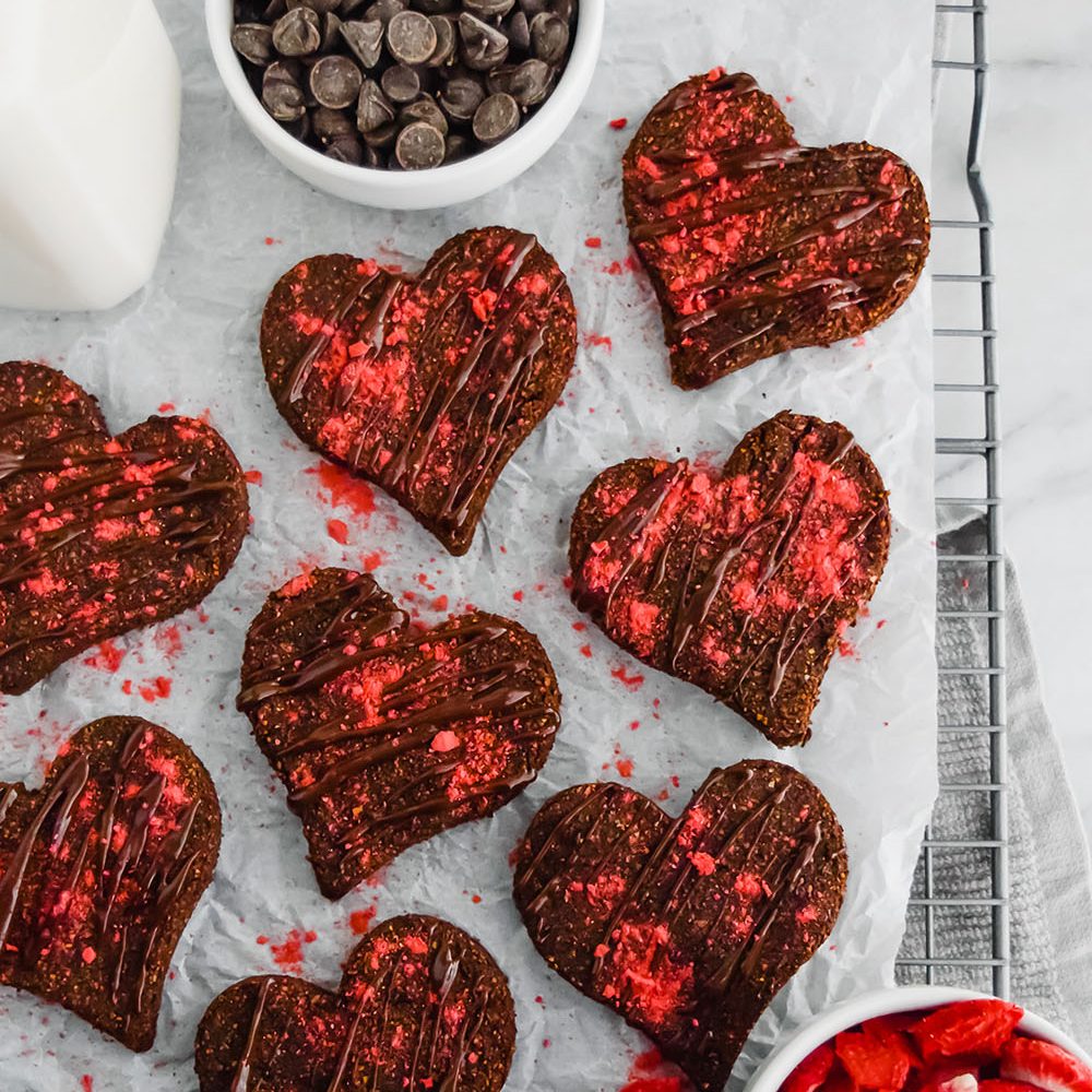 Vegan Valentine's Desserts -Chocolate Strawberry Cookies