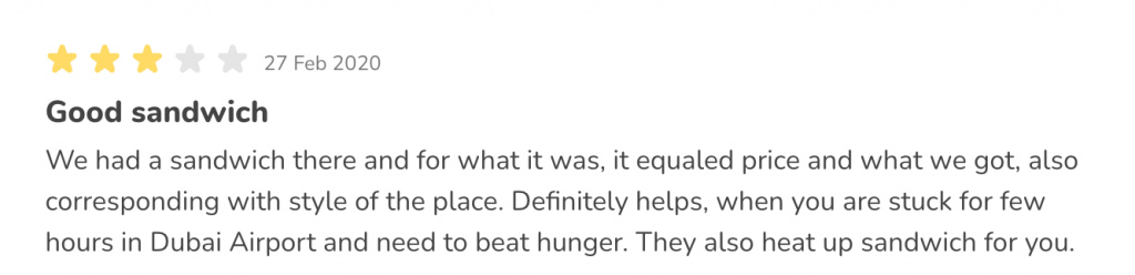 vegan options at DXB